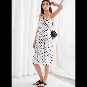 & other stories      Polka Dot Button Up Midi Dress